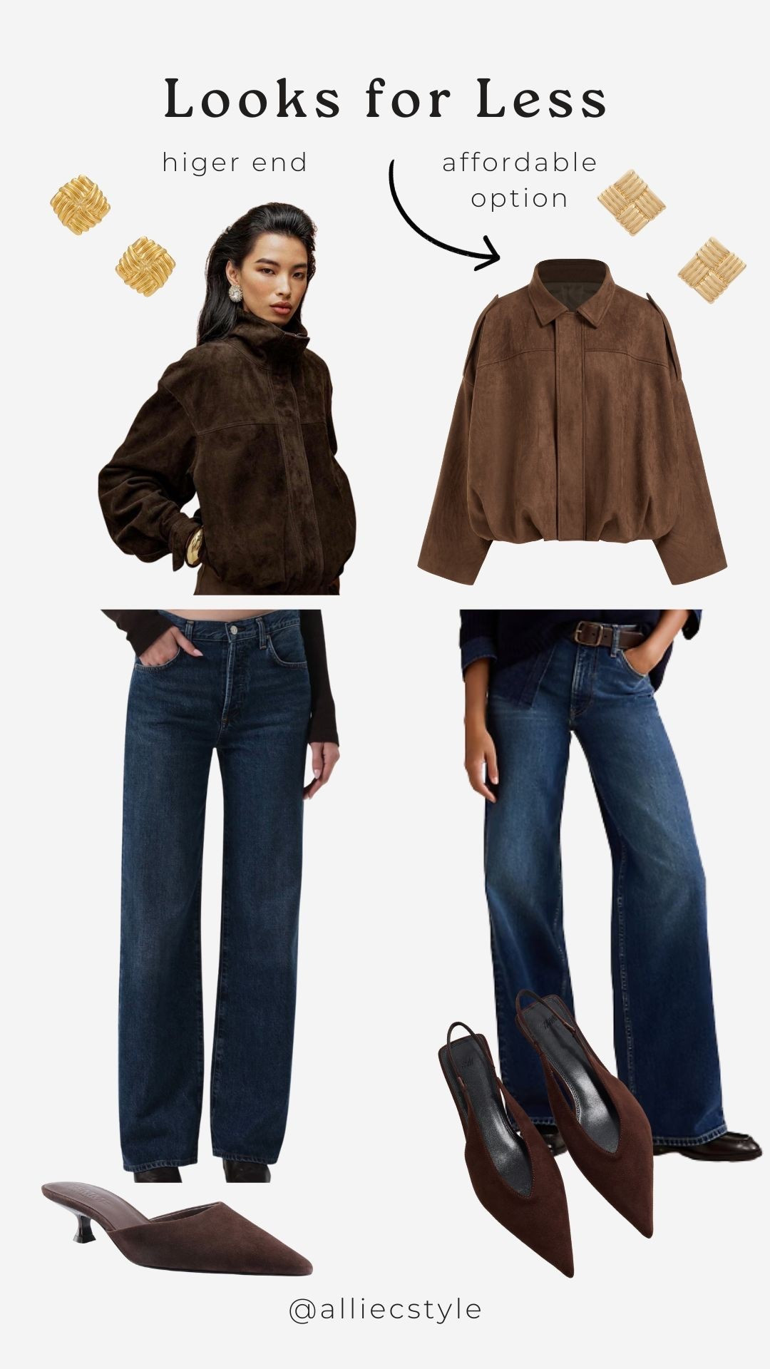 Brown suede jacket and mules look for less 

#LTKFindsUnder50 #LTKootd