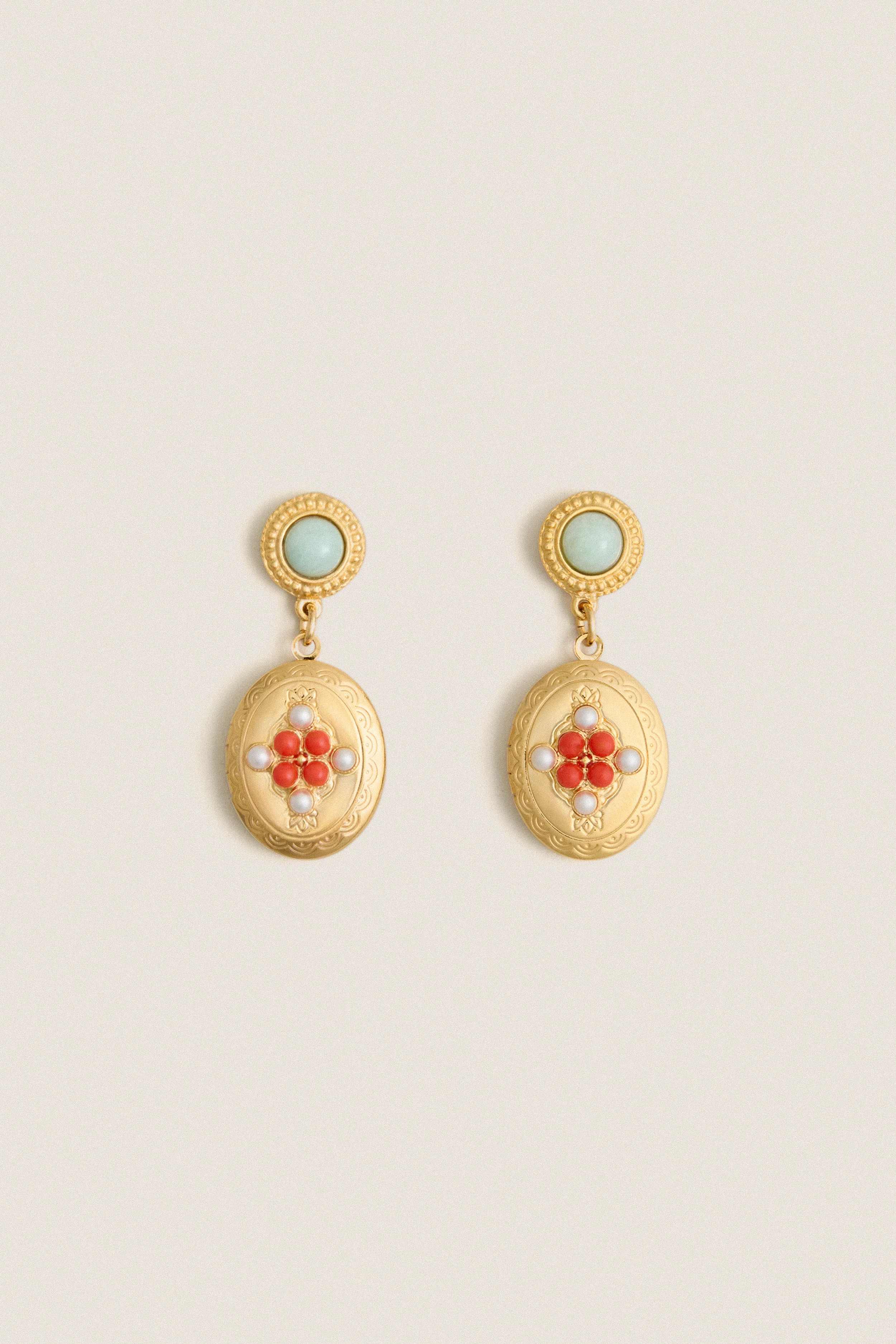 Gold Plated Frida Locket Earrings | Tuckernuck (US)