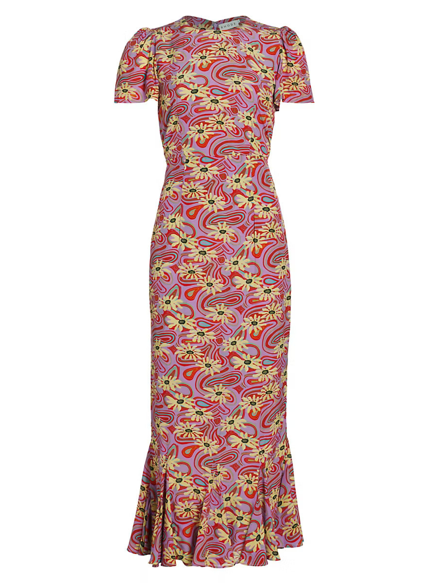 Women's Lulani Floral Midi-Dress - Pink Floral Trip Mini - Size 0 | Saks Fifth Avenue