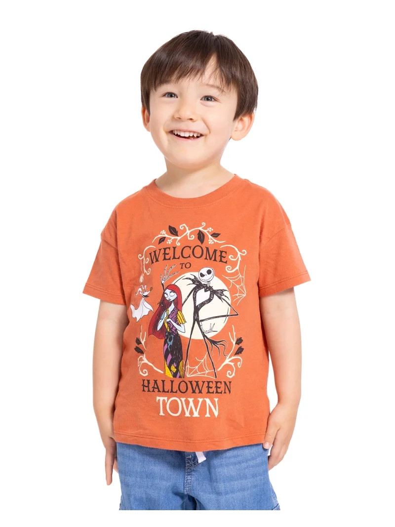 Nightmare Before Christmas Toddler Girls Halloween Crewneck Tee with Short Sleeves, Sizes 12M-5T | Walmart (US)