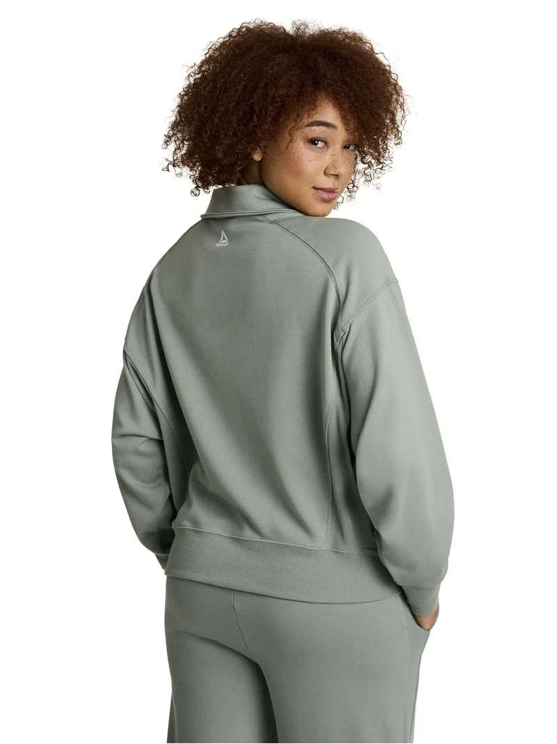 Reebok Women's All Seasons Oversize Polo Sweatshirt, Sizes XS–4X | Walmart (US)