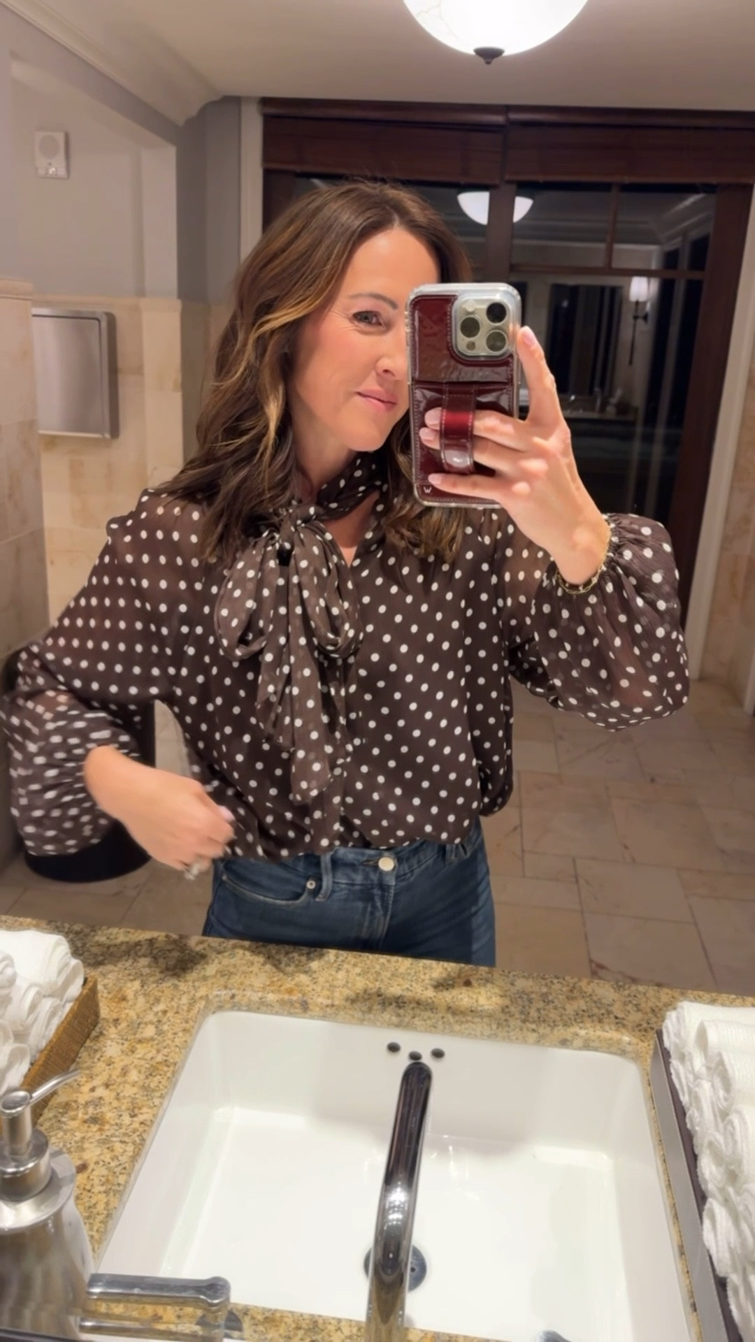 Polka dots. Absolutely. 
XS
I have this brown and the white. SO pretty 

#LTKootd #LTKSeasonal