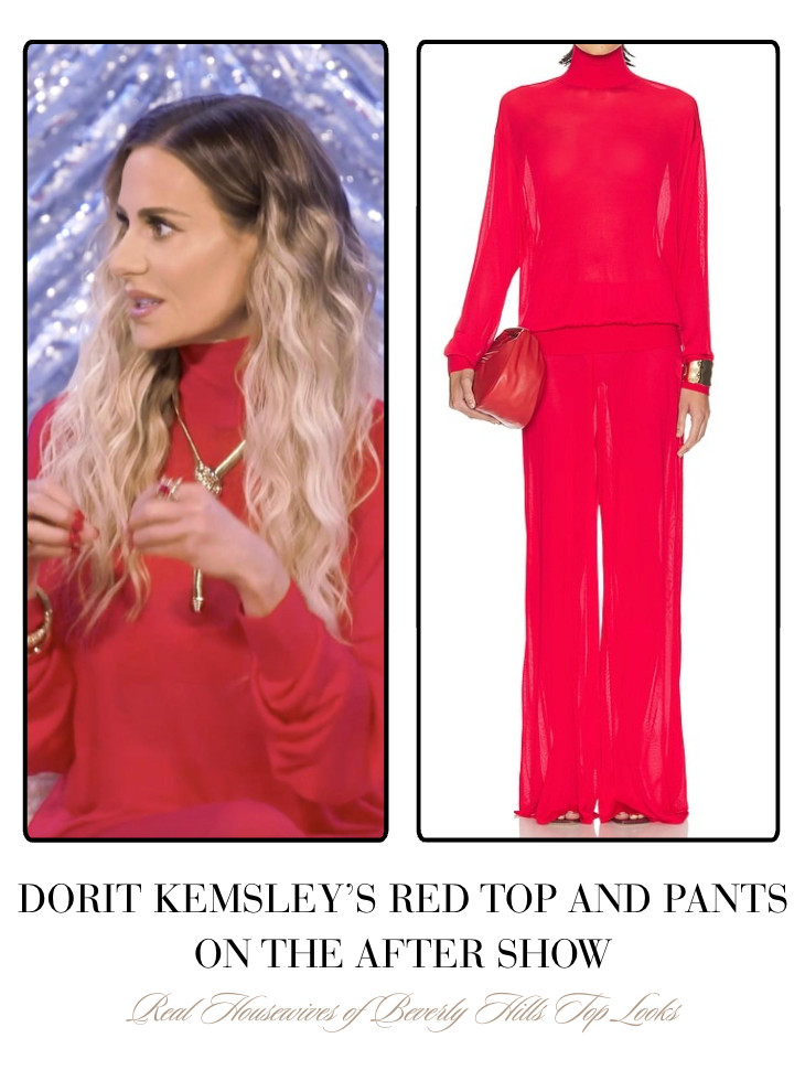 Dorit Kemsley's Red Top and Pants on The After Show  

 