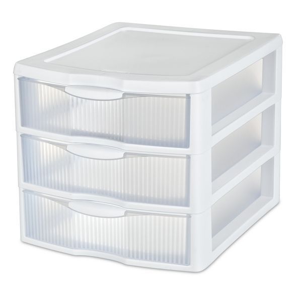 Sterilite 3 Drawer Medium Countertop Unit White with Drawers Clear | Target