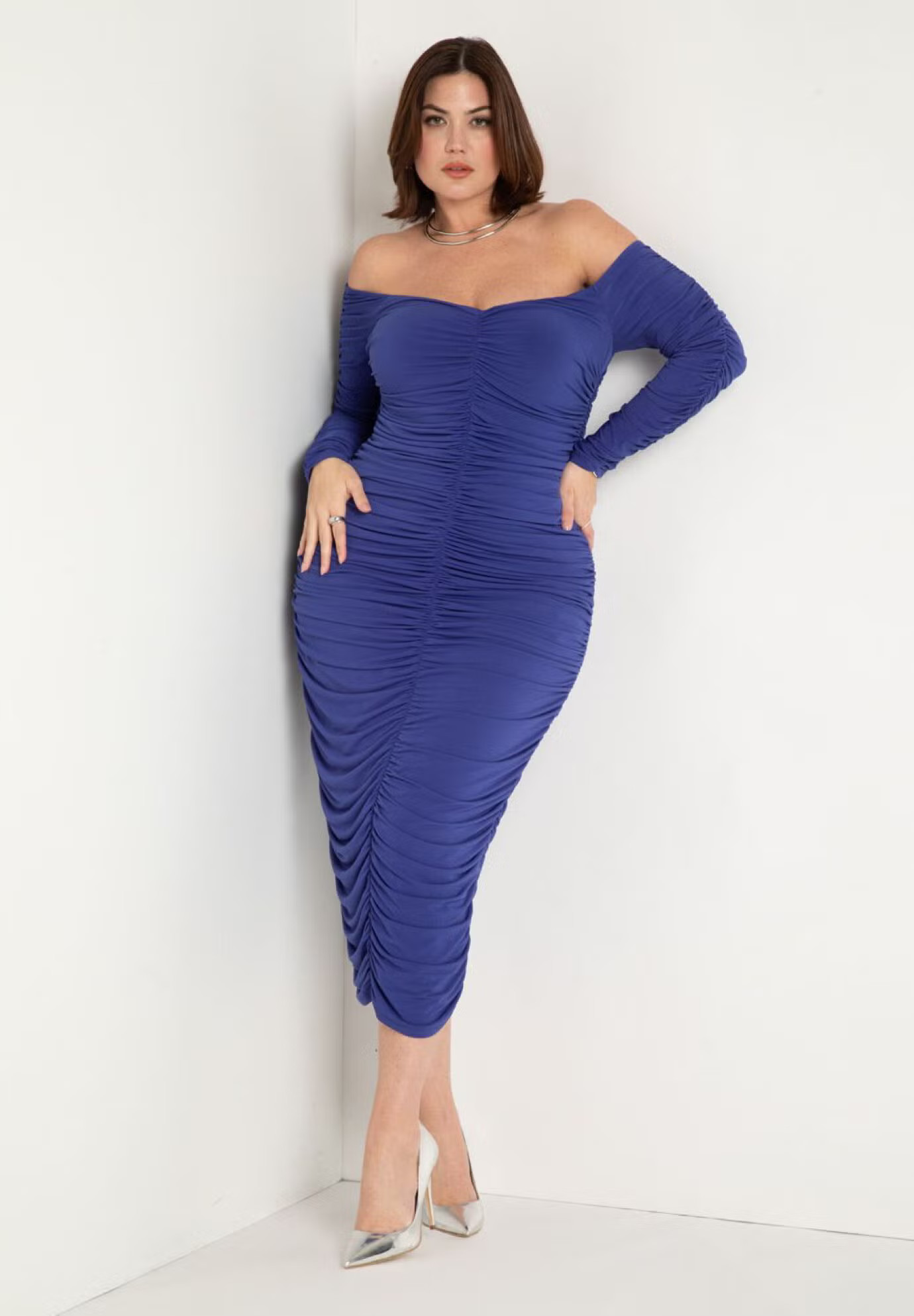 Ruched Off The Shoulder Dress | Eloquii