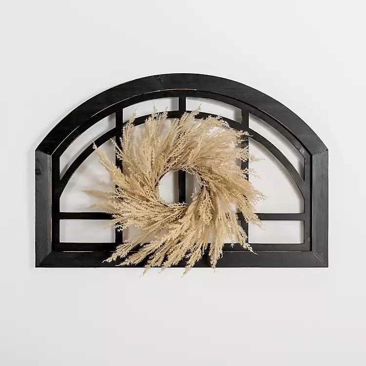 Black Arched Pane and Pampas Wall Plaque | Kirkland's Home