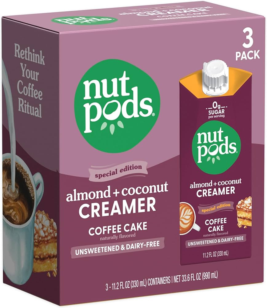 nutpods Coffee Cake Unsweetened Dairy-Free Creamer, Made from Almonds and Coconuts, Whole30, Keto... | Amazon (US)