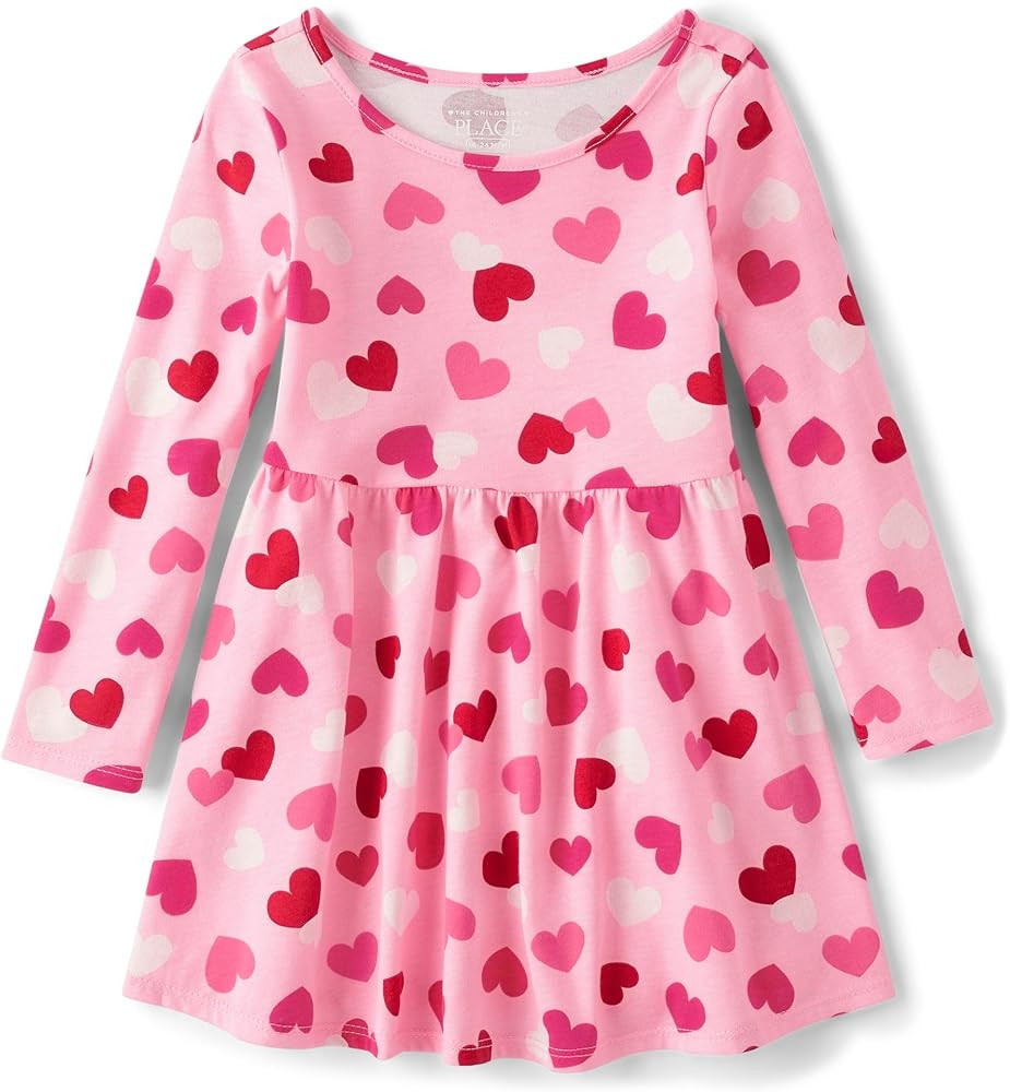 The Children's Place Girls and Toddler Skater Dress, Long Sleeve | Amazon (US)