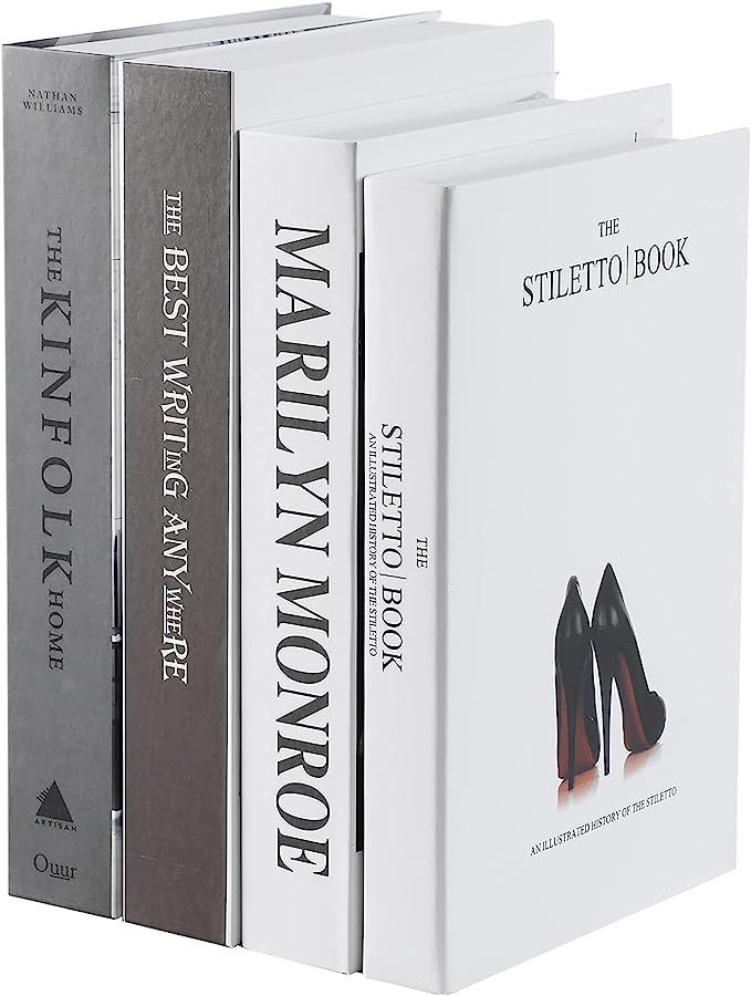 Faux Books For Decoration, Outgeek Set Of 4 Coffee Table Books Decor, Fake Books Fashion Decorati... | Amazon (US)