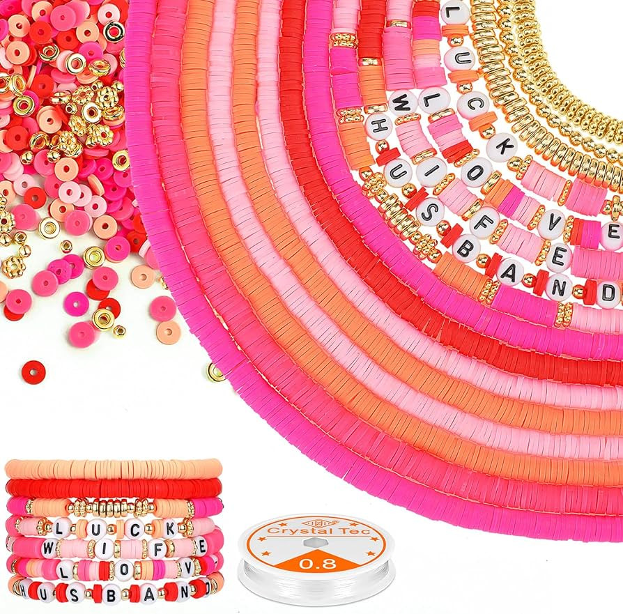 Ferraycle 5700 Pcs Holiday Clay Beads Winter Valentine's Day Mardi Gras St. Patrick's Day Easter ... | Amazon (US)