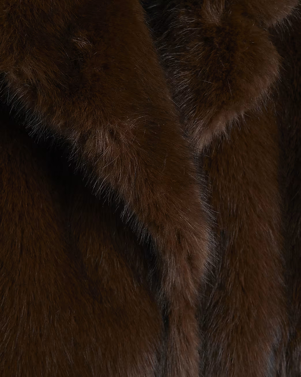 Dark brown mid length faux fur coat | River Island (UK & IE)