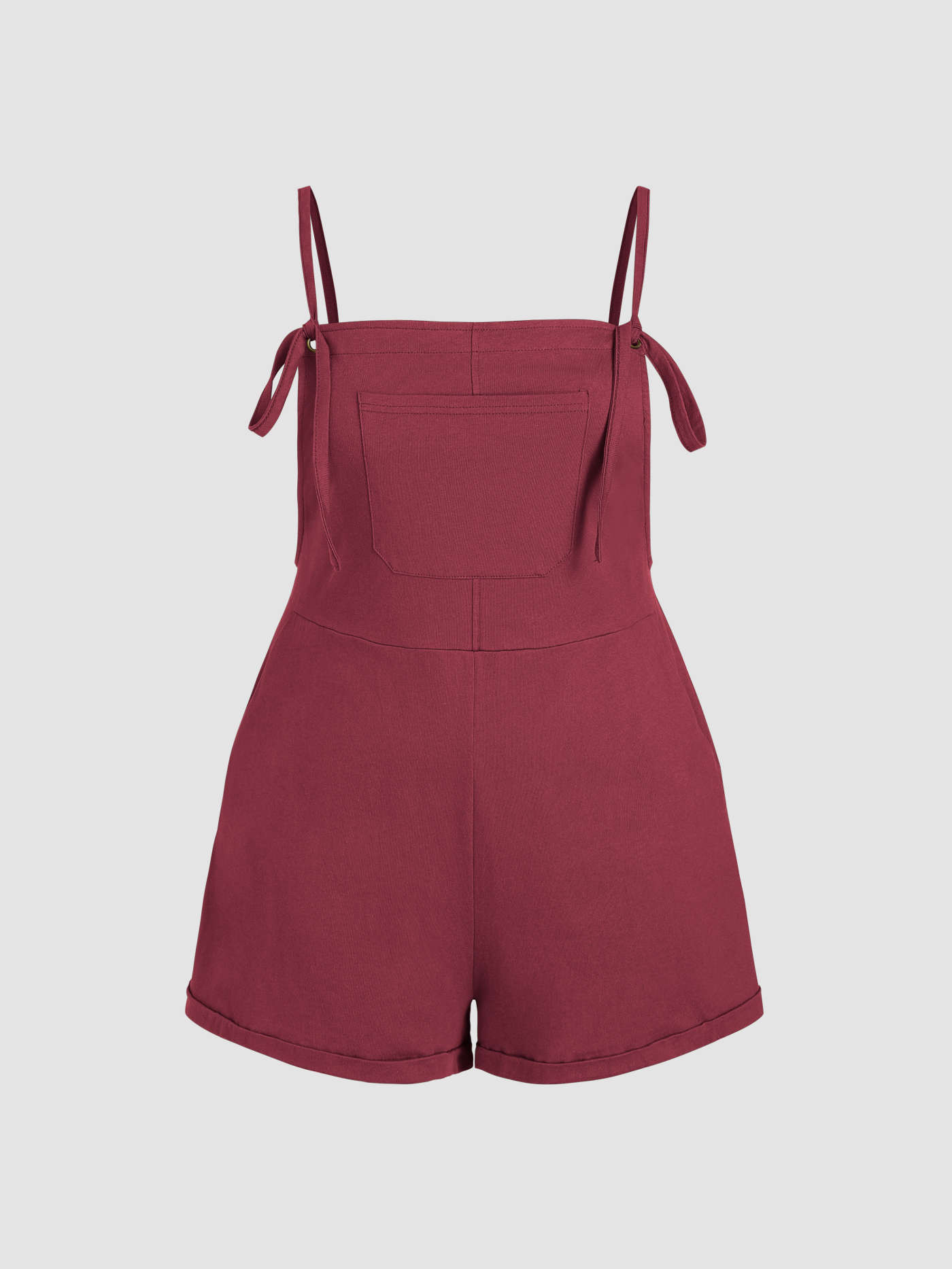 Knotted Pocket Wide Leg Romper Curve & Plus | Cider