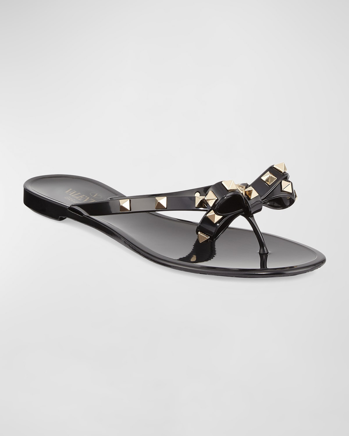 Rockstud PVC Flat Thong Sandals | Neiman Marcus