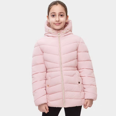 Rokka&Rolla Girls' Long Coat Puffer Jacket-Soft Pink, size 18 | Target