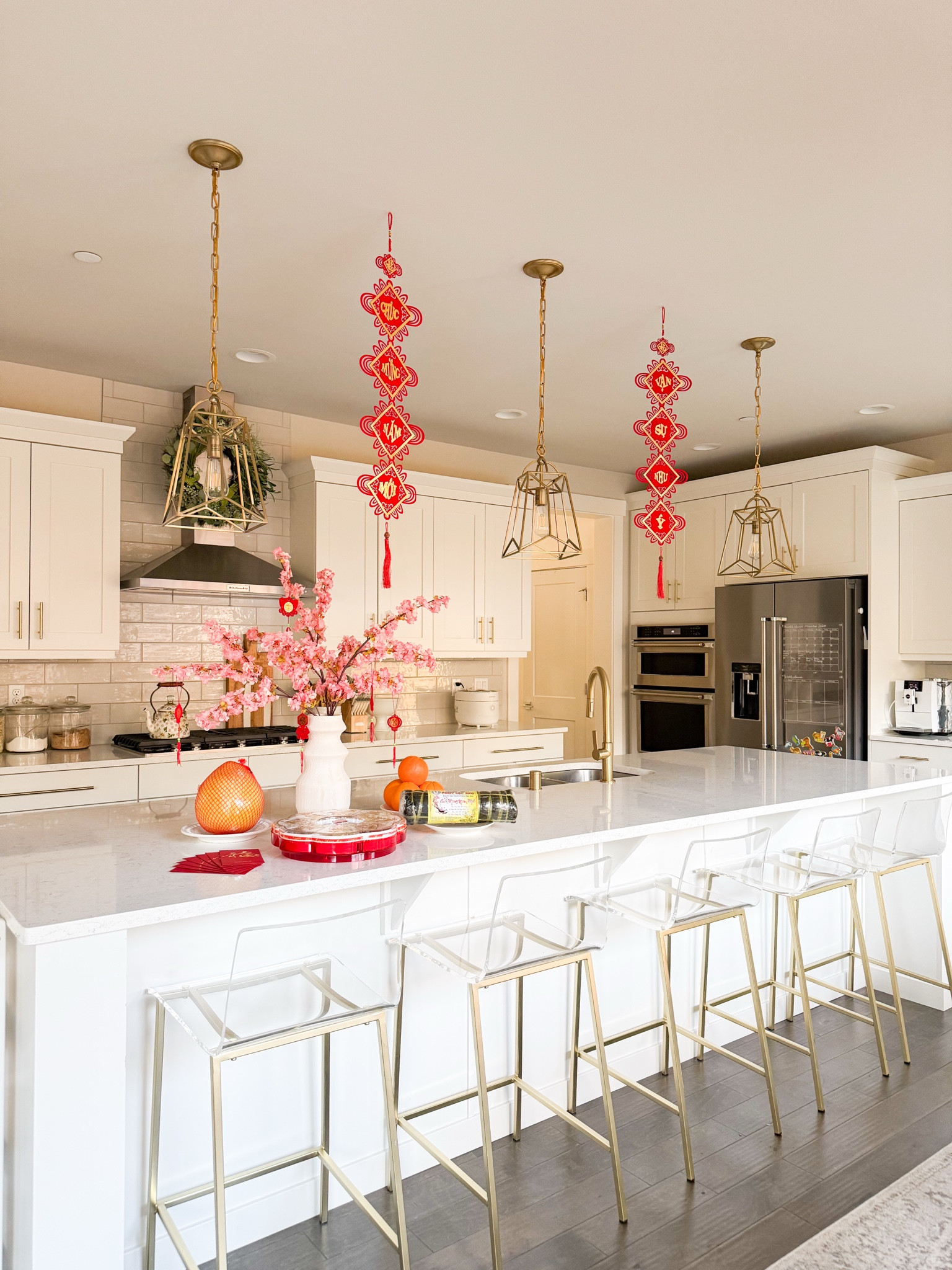 Lunar New Year decor with red paper lanterns! Kitchen decor 

Chinese lunar new year, Vietnamese Lunar New Year Decorations 2025, Tết, Artificial Flowers, Hanging Ornaments, Chinese Red Lanterns Oriental Hanging Lucky Paper Fans, red envelopes, rug, vase, cabinet credenza, double sided tape, command clips, home decor, frame, year of the snake

#LTKFindsUnder100 #LTKHome #LTKSeasonal