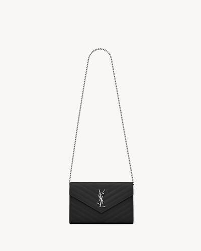 cassandre matelassé chain wallet in grain de poudre embossed leather | Saint Laurent Inc. (Global)