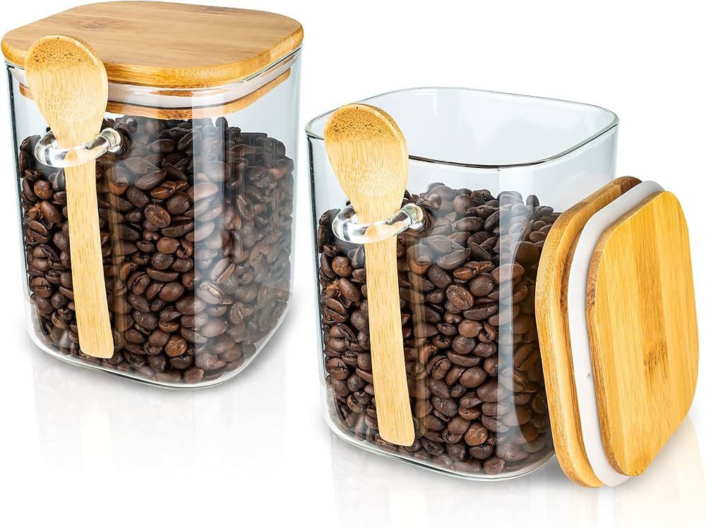 NeoHome 2-Pack Airtight Glass Jars - 27 Oz Borosilicate Glass Food Storage Containers with Lids f... | Amazon (US)