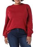 Amazon Essentials Women's Soft Touch Pleated Shoulder Crewneck Sweater, Dark Red, Small | Amazon (US)