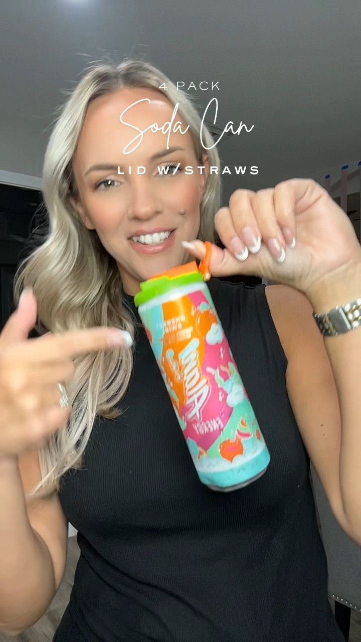 4 pack lid with straw for can drinks 

#LTKWatchNow #LTKFamily #LTKSaleAlert