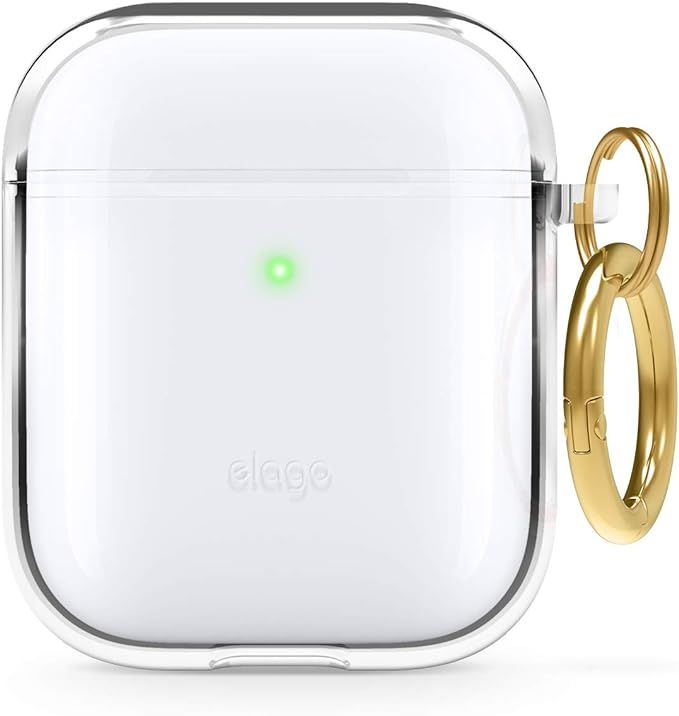 elago Clear Airpods Case with Keychain Designed for Apple Airpods 1 & 2 (Transparent) | Amazon (US)