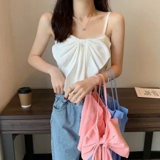 Nilopi - Front Bow Plain Camisole Top | YesStyle | YesStyle Global