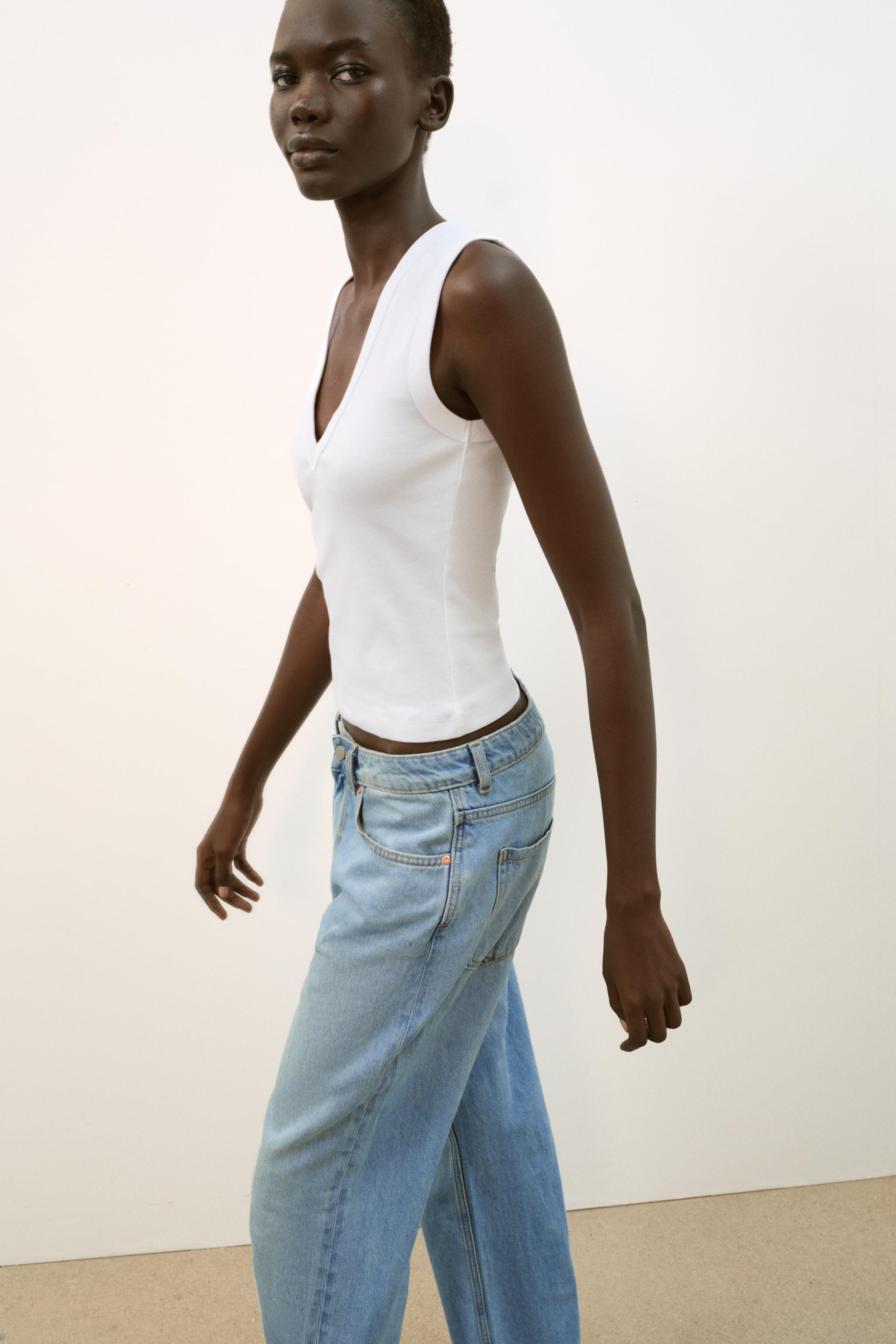 COTTON V-NECK T-SHIRT | Zara UK