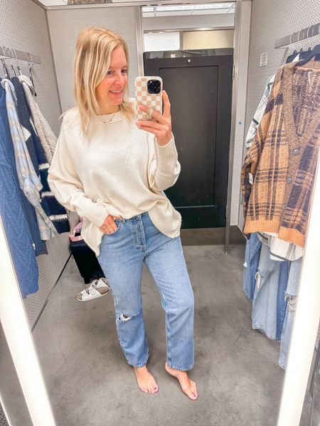 This sweater form billabong is a great oversized fit! Wearing a medium, no need to size up. Jeans are 32 here, Sized up for a looser fit! 



#LTKstyletip #LTKFind #LTKxNSale