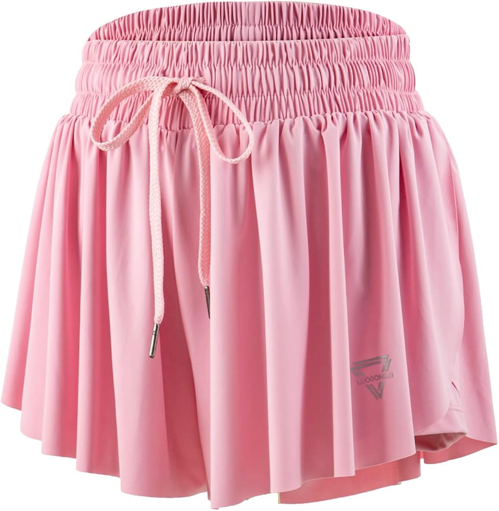 Flowy Athletic Shorts for Women Gym Yoga Workout Running Biker Spandex Butterfly Tennis Skirts Cu... | Amazon (US)