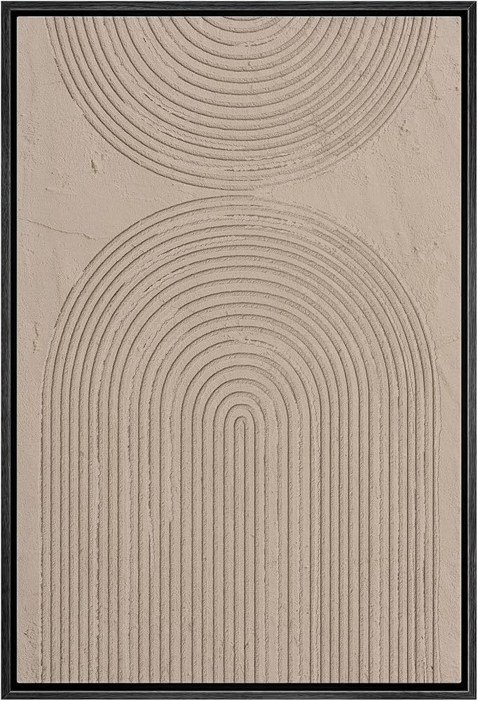 SIGNWIN Framed Canvas Print Wall Art Pastel Geometric Line Spiral Circles Abstract Shapes Illustrati | Amazon (US)