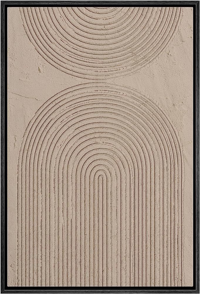 SIGNWIN Framed Canvas Print Wall Art Pastel Geometric Line Spiral Circles Abstract Shapes Illustrati | Amazon (US)