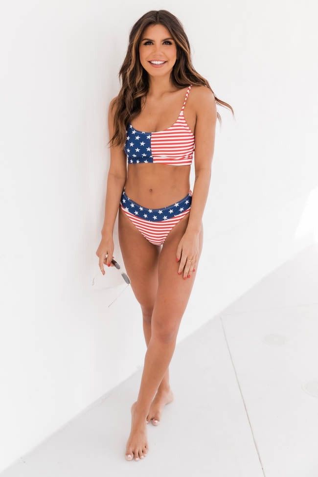 Genuine Style American Flag Bikini Top - American Flag Bikini  | Pink Lily