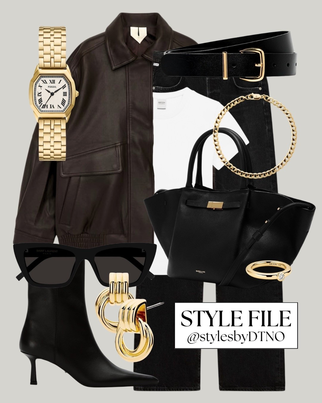 Styling a dark brown ARKET leather jacket with an Aritzia white t shirt, Citizens of Humanity high rise wide leg jeans, Tony Bianco pointed toe ankle boots, and a DeMellier midi New York tote bag (affordable alternatives are listed below)

Tags: Spring Outfit, Capsule Wardrobe 2026, Minimalist Fashion, OOTD, Elevated Casual, Outfit Ideas, Neutral Fashion, Look For Less, Effortless Chic, High Street Fashion, Quiet Luxury Style, What To Wear, Everyday Outfit,

#LTKootd #LTKSpringSale #LTKSeasonal