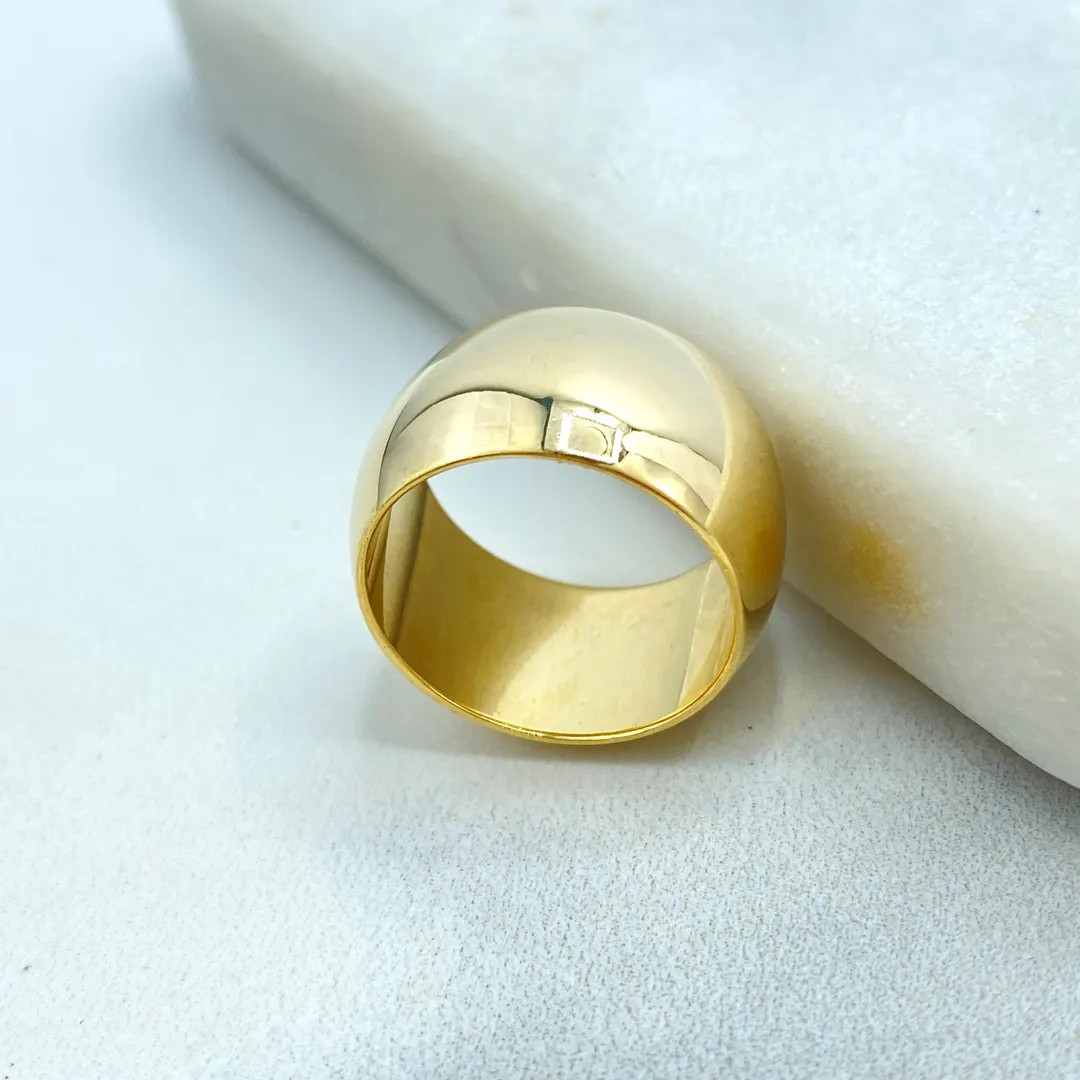 18k Gold Filled Comfort Fit Dome Band, 10mm Wide Simple Band Ring, Bold Statement Band Ring, Chun... | Etsy (US)