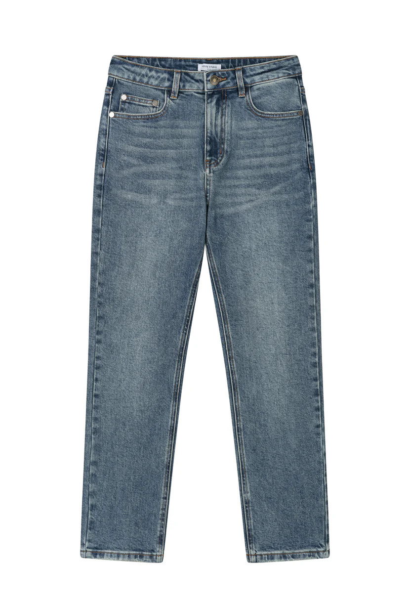 Enid High-Rise Slim Ankle Jeans - Blue | Petite Studio NYC