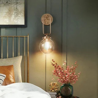 Holla Modern Contemporary Gold Glass Unique Wall Sconces Globe Vanity Lights for Foyer/ Stairway/... | Bed Bath & Beyond