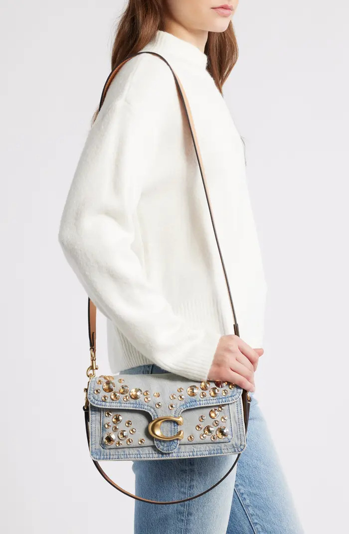 COACH Tabby Crystal Denim Crossbody Bag | Nordstrom | Nordstrom