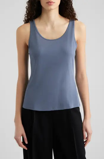 Slim Fit Scoop Neck Silk Tank | Nordstrom