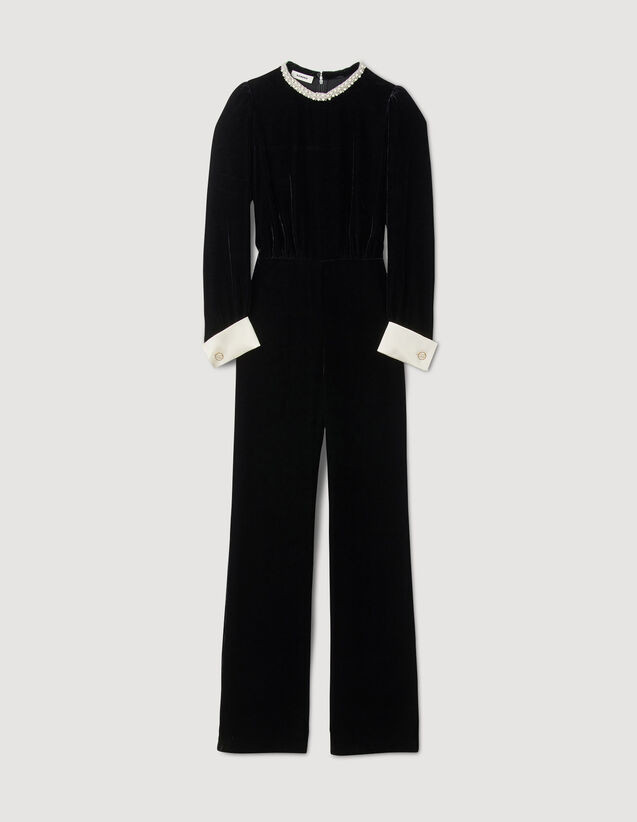 Velvet jumpsuit | Sandro-Paris US