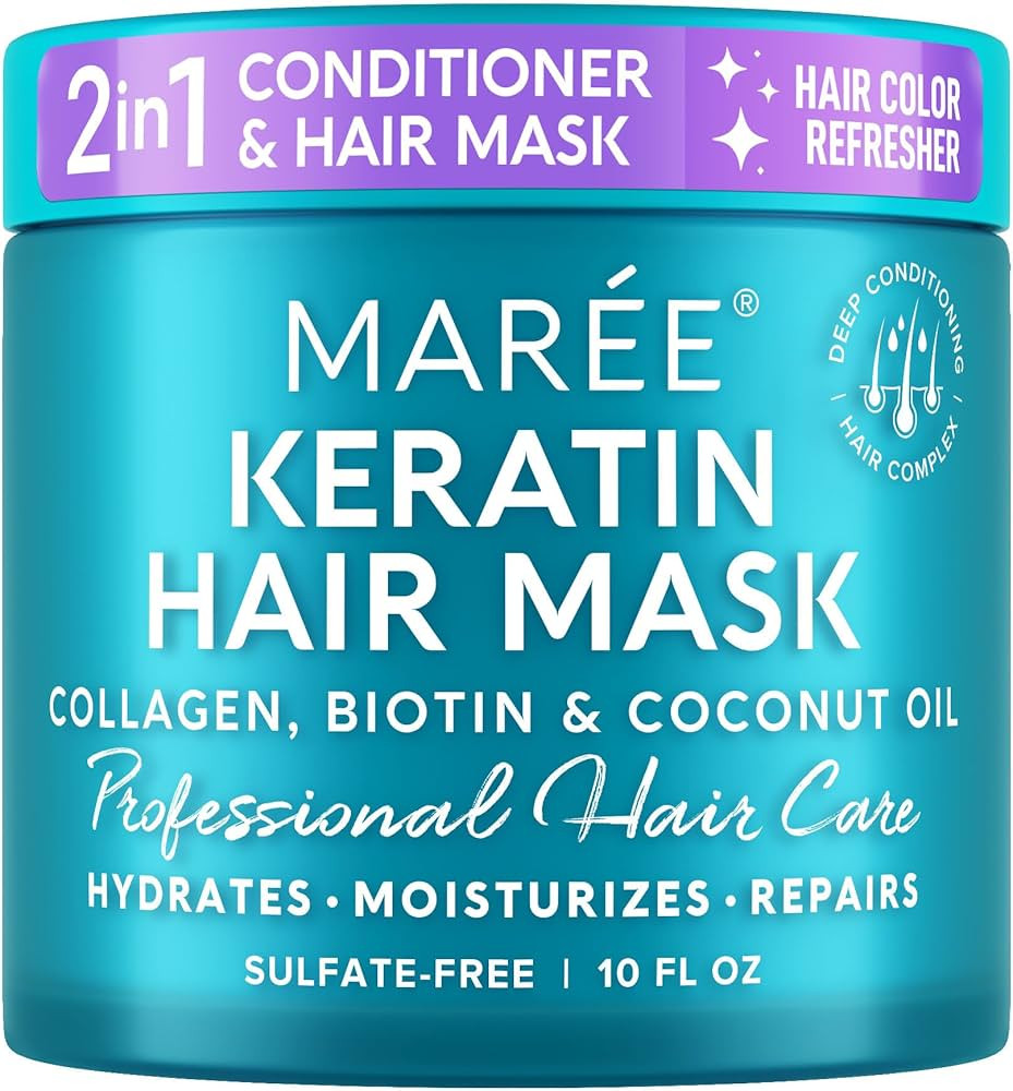 MAREE Deep Conditioning Hair Mask for Damaged Hair Treatment - Keratin Hair Care for Hydrating Gr... | Amazon (US)