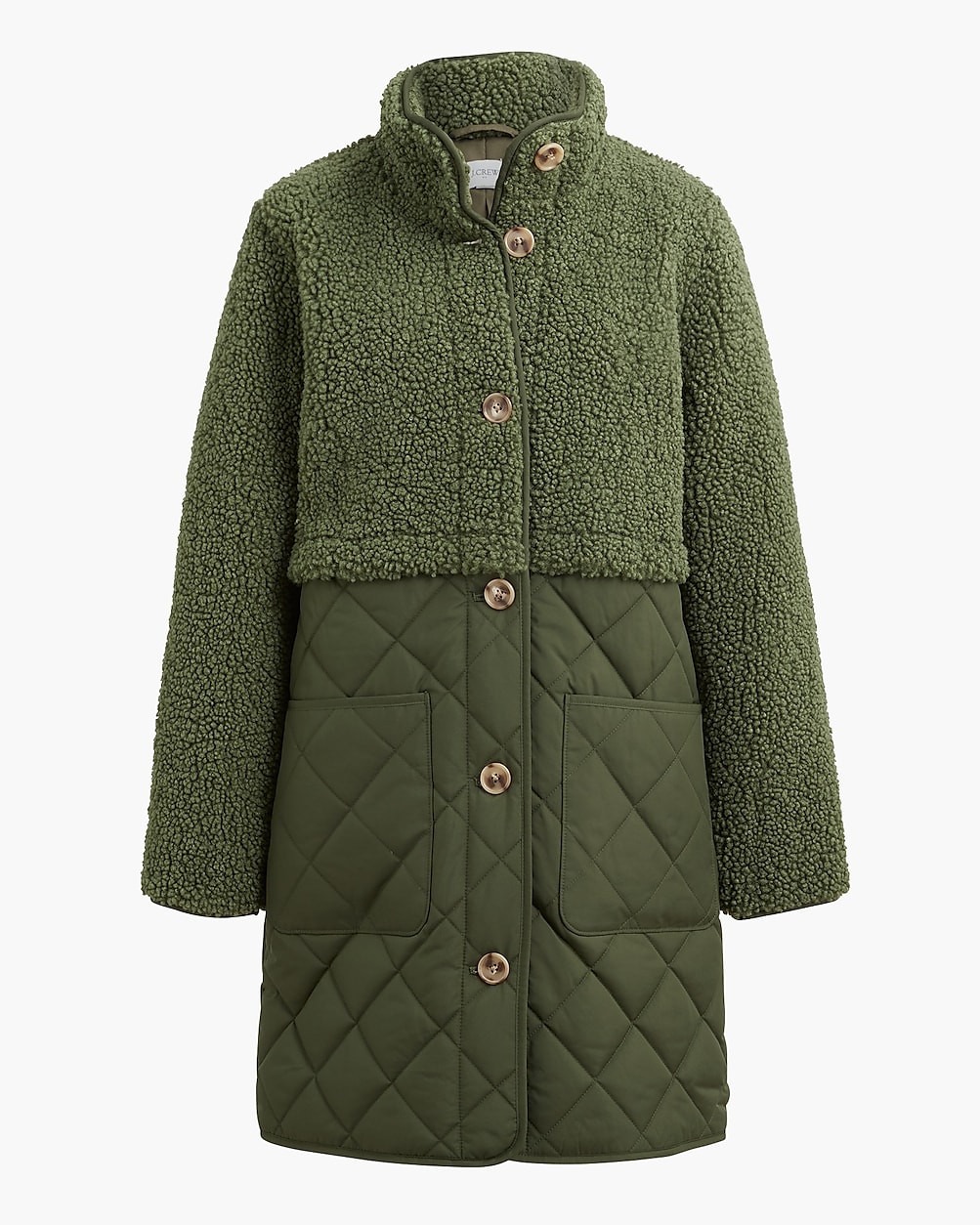 Mixed-media sherpa coat | J.Crew Factory