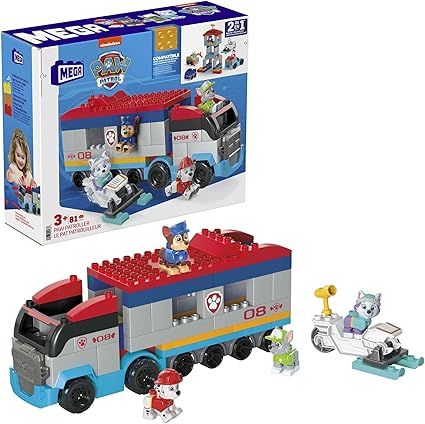 MEGA Nickelodeon PAW Patrol Nickelodeon PAW Patroller building set with Chase, Marshall, Rocky an... | Amazon (US)