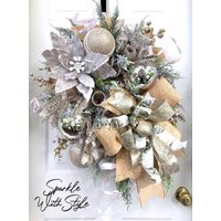 Rustic Christmas Wreath For Front Door - Decor Winter Holiday Glam | Etsy (US)