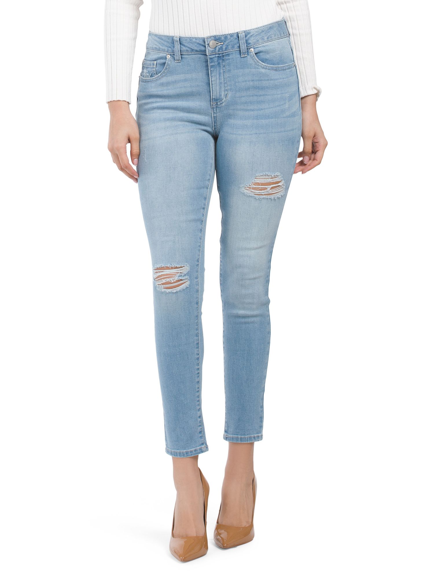 Recycled Vintage Destructed High Waist Skinny Jeans | TJ Maxx
