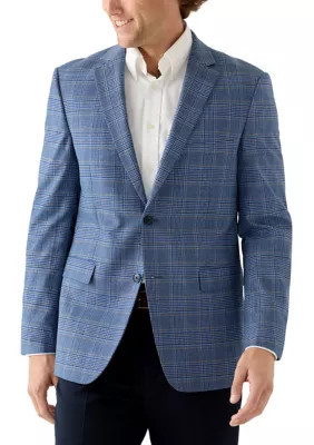 Crown & Ivy Men's Plaid Blazer, Blue, 46 Long | Belk