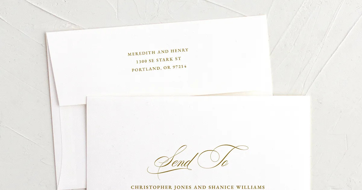 Monogram Branches Wedding Invitation Envelopes | The Knot 