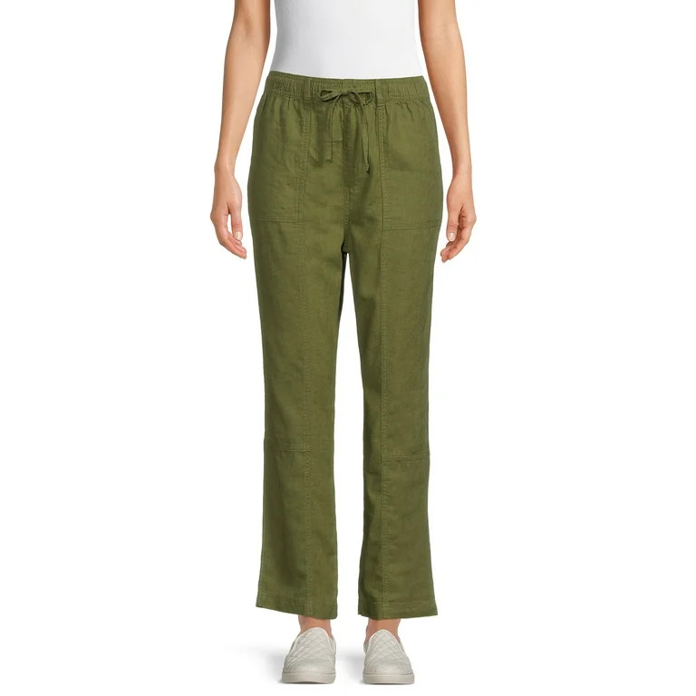 Time and Tru Women's Linen Pull-On Pants | Walmart (US)