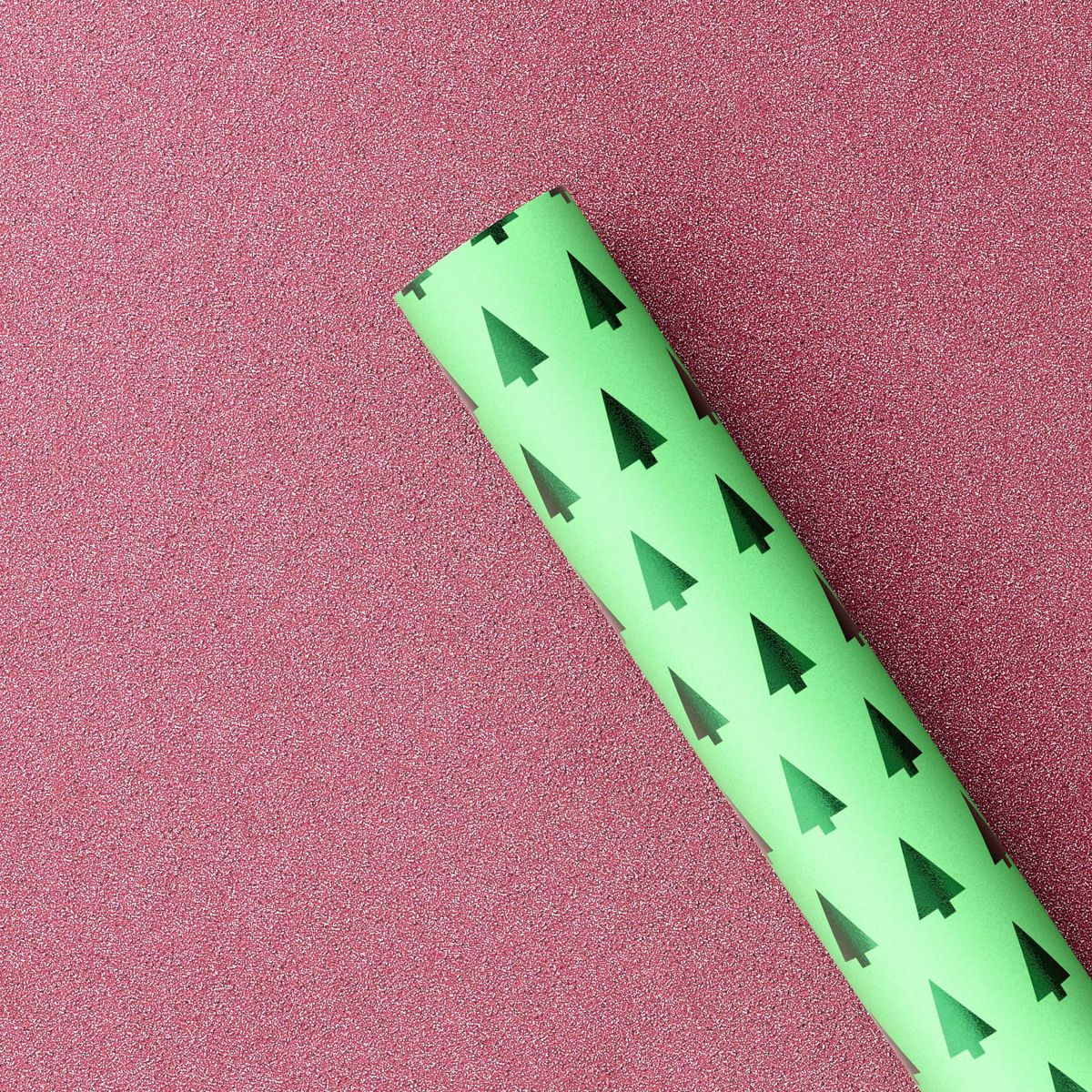 20 sq ft Reversible Glitter/Tree Christmas Gift Wrap Green/Pink - Wondershop™ | Target