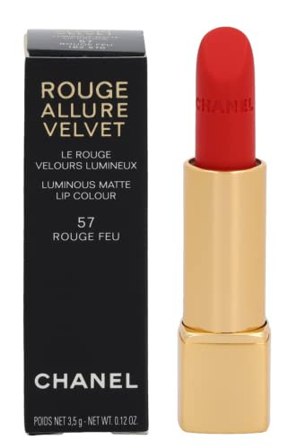 Chanel Rouge Allure Velvet Luminous Matte Lip Colour, 57 Rouge Feu, 0.12 Ounce | Amazon (US)
