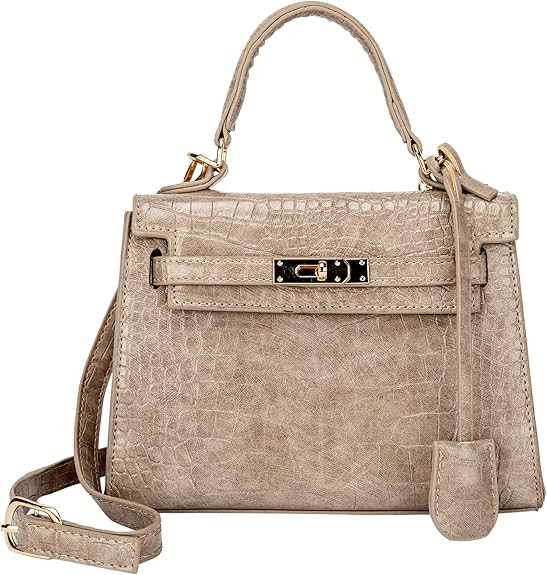 Women's Top Handle and Shoulde Bag - Fashion Leather Crossbody Crocodile Pattern Ladies Satchel E... | Amazon (US)