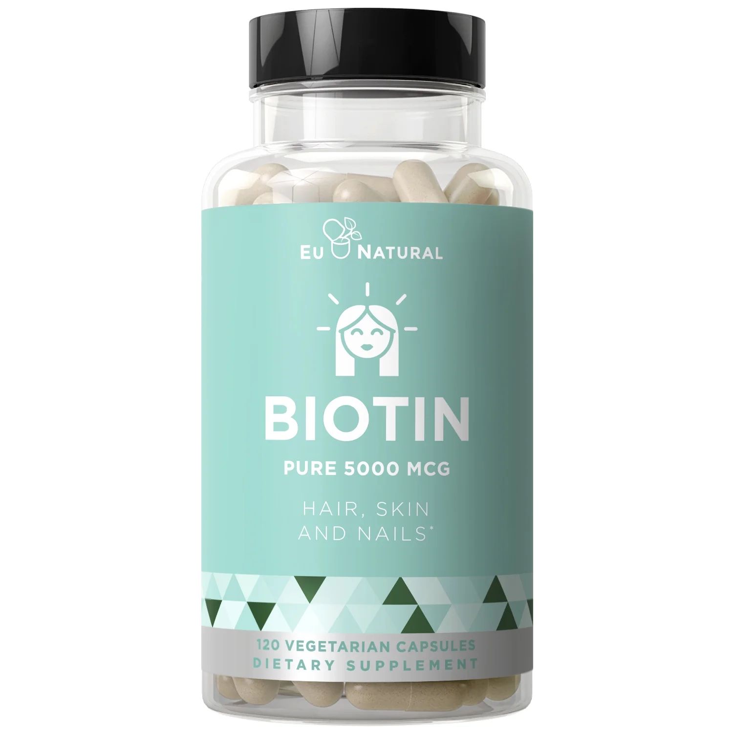 BIOTIN 5000 mcg - Healthier Hair Growth, Stronger Nails, Glowing Skin - 120 Vegetarian Soft Capsu... | Walmart (US)